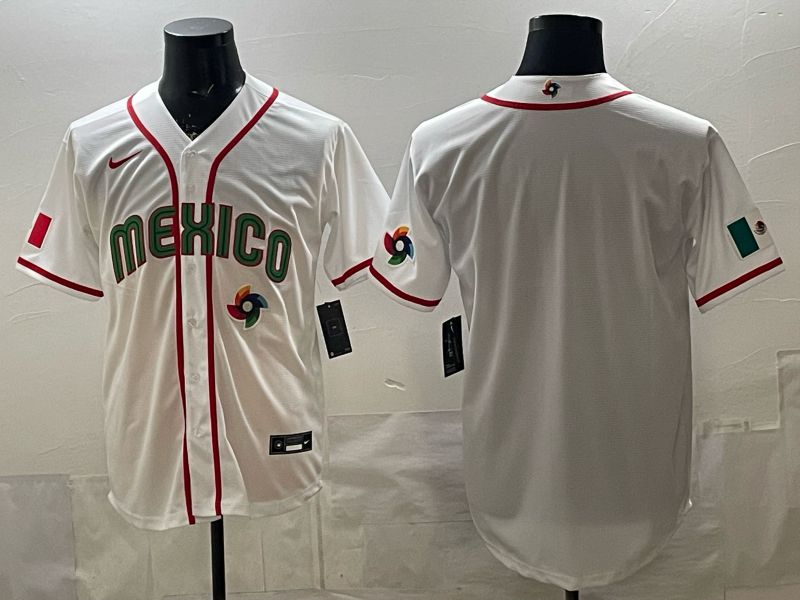 Men 2026 World Cub Mexico Blank White Game Nike MLB Jersey style 005